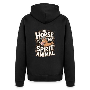 Pferd Le cheval est mon animal spirituel Pferd - Veste à capuche bio Premium Unisexe - noir - Dos - Nico (187cm)