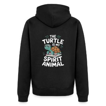 Schildkröte The Turtle Is My Spirit Animal - Unisex Premium Organic Zip Hoodie - black - Back - Nico (187cm)