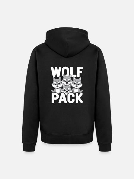 Wolf Group Design Wolf Pack - Unisex Premium Organic Zip Hoodie - black