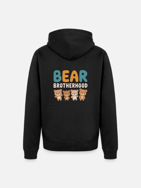 Bears Groups Design Bears Brotherhood - Unisex Premium Organic Zip Hoodie - black