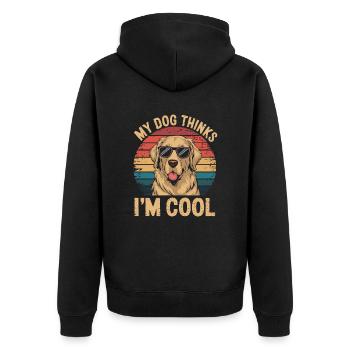 Golden Retriever Mon chien pense que je suis cool - Veste à capuche bio Premium Unisexe - noir - Dos - Nico (187cm)