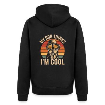 Rottweiler Mon chien pense que je suis cool - Veste à capuche bio Premium Unisexe - noir - Dos - Nico (187cm)
