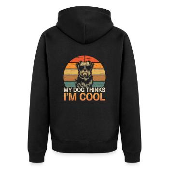 Shi shitzu mon chien pense que je suis cool - Veste à capuche bio Premium Unisexe - noir - Dos - Nico (187cm)