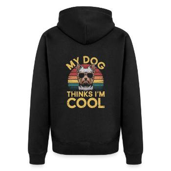 Yorkshire Terrier Yorkie Propriétaire de chien Cool - Veste à capuche bio Premium Unisexe - noir - Dos - Nico (187cm)