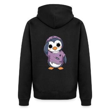 Pingouin Zombie Halloween Effrayant Mignon - Veste à capuche bio Premium Unisexe - noir - Dos - Nico (187cm)