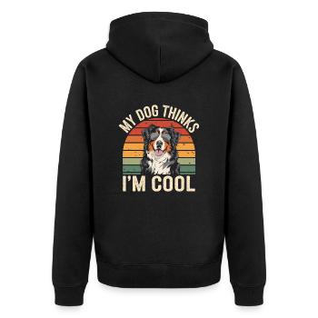 Bouvier bernois Mon chien pense que je suis cool - Veste à capuche bio Premium Unisexe - noir - Dos - Nico (187cm)