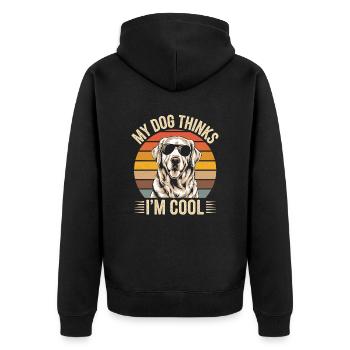 Golden Retriever Mon chien pense que je suis cool - Veste à capuche bio Premium Unisexe - noir - Dos - Nico (187cm)