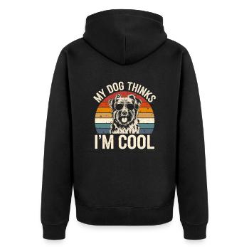 Havanese dog my dog thinks I'm cool - Unisex Premium Organic Zip Hoodie - black - Back - Nico (187cm)