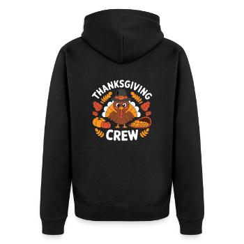 Thanksgiving Crew Sweet Turkey Harvest - Unisex Premium Organic Zip Hoodie - black - Back - Nico (187cm)