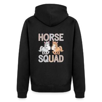 Groupes de chevaux Conception Horse Squad - Veste à capuche bio Premium Unisexe - noir - Dos - Nico (187cm)
