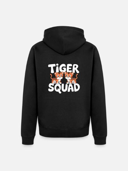 Tiger Group Design Tiger Squad - Unisex Premium Organic Zip Hoodie - black