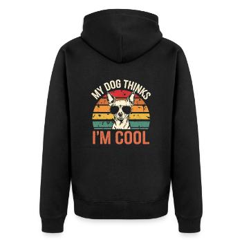 Chihuahua mon chien pense que je suis cool - Veste à capuche bio Premium Unisexe - noir - Dos - Nico (187cm)