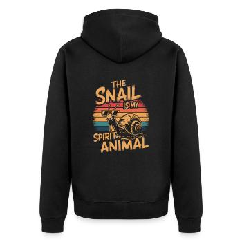 L’escargot est mon animal de pouvoir - Veste à capuche bio Premium Unisexe - noir - Dos - Nico (187cm)