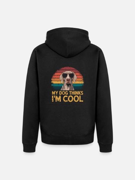 Weimaraner Mein Hund Denkt Das Ich Cool Bin - Premium økologisk unisex-hættejakke - sort