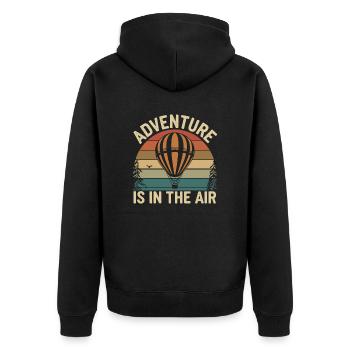 L’aventure est dans l’air - Montgolfière - Veste à capuche bio Premium Unisexe - noir - Dos - Nico (187cm)