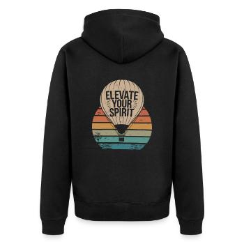 Heißluftballon Inspiration: Elevate Your Spirit - Unisex Premium Bio Zip Hoodie - Schwarz - Hinten - Nico (187cm)