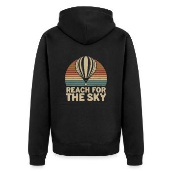 Erreiche Den Himmel Heißluftballon Inspiration - Unisex Premium Bio Zip Hoodie - Schwarz - Hinten - Nico (187cm)
