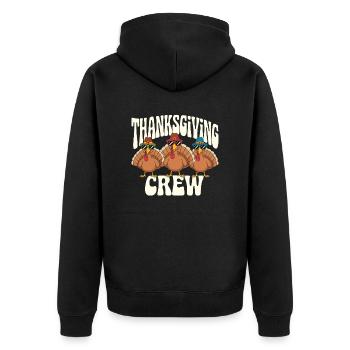 Thanksgiving crew turkeys with sunglasses and - Unisex Premium Organic Zip Hoodie - black - Back - Nico (187cm)