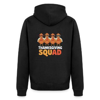 Thanksgiving Squad Funny Turkeys - Unisex Premium Organic Zip Hoodie - black - Back - Nico (187cm)