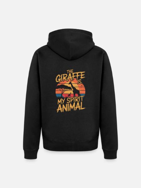 Giraffen är mitt andedjur - Ekologisk premiumluvjack unisex - svart
