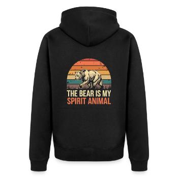 Bär The Bear Is My Spirit Animal - Unisex Premium Organic Zip Hoodie - black - Back - Nico (187cm)