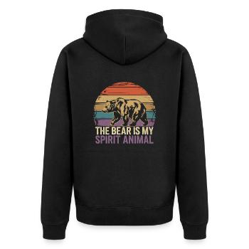 Bear Love The Bear Is My Spirit Animal - Unisex Premium Organic Zip Hoodie - black - Back - Nico (187cm)