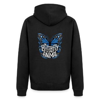 Schmetterling Le papillon est mon animal spirituel - Veste à capuche bio Premium Unisexe - noir - Dos - Nico (187cm)