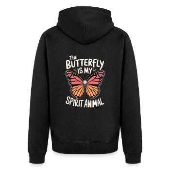 Schmetterling Le papillon est mon animal spirituel - Veste à capuche bio Premium Unisexe - noir - Dos - Nico (187cm)