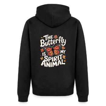 Schmetterling Le papillon est mon animal spirituel - Veste à capuche bio Premium Unisexe - noir - Dos - Nico (187cm)