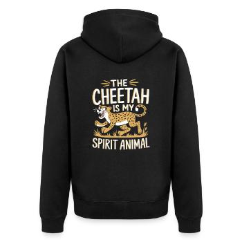 Gepard The Cheetah Is My Spirit Animal Gepard - Unisex Premium Organic Zip Hoodie - black - Back - Nico (187cm)