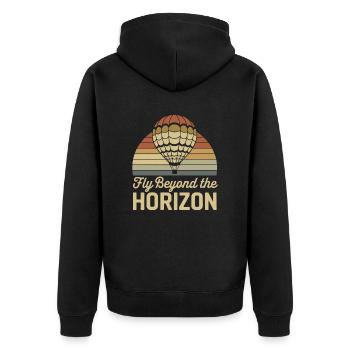 Voler au-delà de l’horizon Montgolfière - Veste à capuche bio Premium Unisexe - noir - Dos - Nico (187cm)
