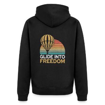 Montgolfière : glissez vers la liberté - Veste à capuche bio Premium Unisexe - noir - Dos - Nico (187cm)