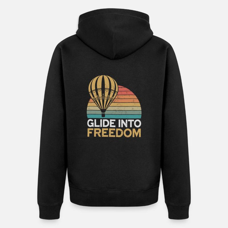 Montgolfière : glissez vers la liberté - Veste à capuche bio Premium Unisexe - noir