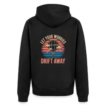 Laissez vos soucis s’envoler Montgolfière - Veste à capuche bio Premium Unisexe - noir - Dos - Nico (187cm)