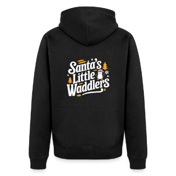 Santast Kleine Watscheler Pinguin Weihnachten - Unisex Premium Bio Zip Hoodie - Schwarz - Hinten - Nico (187cm)
