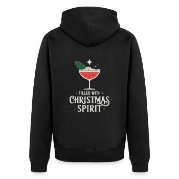 Rempli d’art de cocktail d’ de Noël - Veste à capuche bio Premium Unisexe - noir - Dos - Nico (187cm)