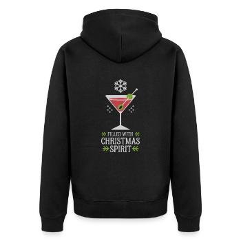 Gefüllt Mit Weihnachtsstimmung Cocktail - Unisex Premium Bio Zip Hoodie - Schwarz - Hinten - Nico (187cm)