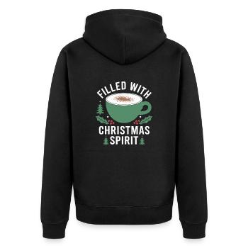 Rempli de Noël Cheers Mug - Veste à capuche bio Premium Unisexe - noir - Dos - Nico (187cm)