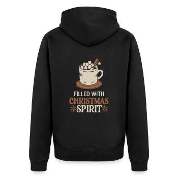 Filled with Christmas spirit and hot - Unisex Premium Organic Zip Hoodie - black - Back - Nico (187cm)