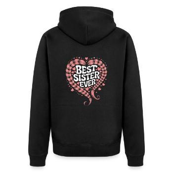 Meilleure Soeur Meilleure Soeur Jamais Câble Tricot Coeur - Veste à capuche bio Premium Unisexe - noir - Dos - Nico (187cm)