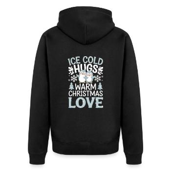 Des câlins glacés, un amour de Noël chaleureux, - Veste à capuche bio Premium Unisexe - noir - Dos - Nico (187cm)