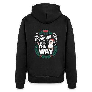 Pingouin de Noël Pingouin tout le chemin - Veste à capuche bio Premium Unisexe - noir - Dos - Nico (187cm)