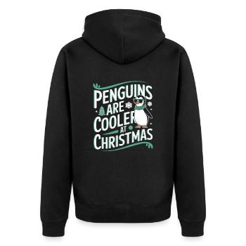 Les pingouins sont plus frais à Noël - Veste à capuche bio Premium Unisexe - noir - Dos - Nico (187cm)