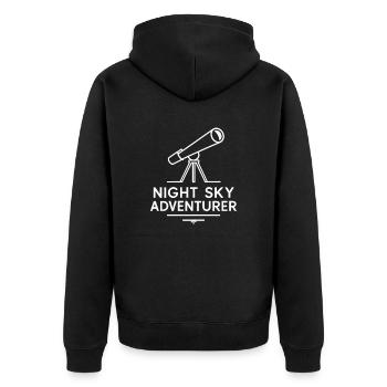 Aventurier du ciel nocturne pour les astronomes amateurs - Veste à capuche bio Premium Unisexe - noir - Dos - Nico (187cm)