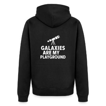 Les galaxies sont mon terrain de jeu Astronomes amateurs - Veste à capuche bio Premium Unisexe - noir - Dos - Nico (187cm)