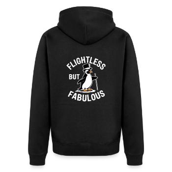 Incapable de voler mais fabuleuse aventure avec des pingouins - Veste à capuche bio Premium Unisexe - noir - Dos - Nico (187cm)