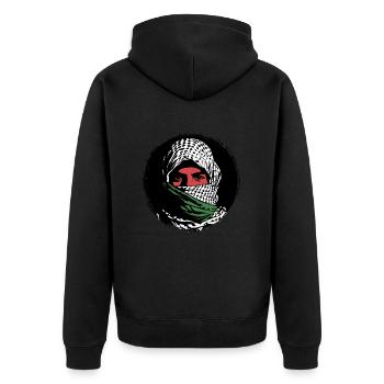 Freedom for Palestine - Peace - Unisex Premium Organic Zip Hoodie - black - Back - Nico (187cm)