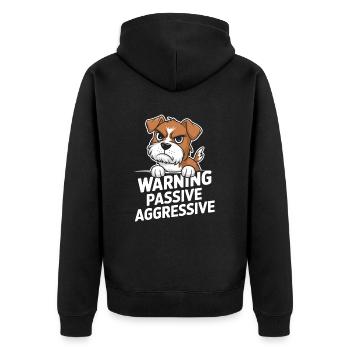 Avertissement Chien passif agressif - Veste à capuche bio Premium Unisexe - noir - Dos - Nico (187cm)