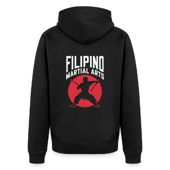 Arts Martiaux philippins Arnis Silhouette Design - Veste à capuche bio Premium Unisexe - noir - Dos - Nico (187cm)