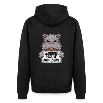 Avertissement : Hippopotame passif agressif - Veste à capuche bio Premium Unisexe - noir - Dos - Nico (187cm)